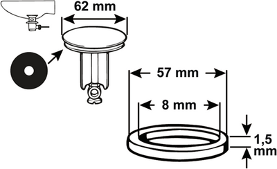 Cornat dichting gummi d62mm voor tec317411 - tec380245