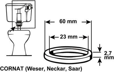 Cornat gummi membraan voor afloop 60x23 - tec380424