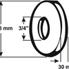 Cornat kraanrozet 3 4 68x30mm ms-ch - tec383502