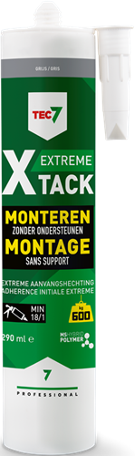 Tec7 x-tack patroon snelle montagekit 290ml grijs - 534535000