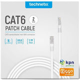 Enzo technetix patchkabel utp cat6 2m wit - 2077000 - afbeelding 1