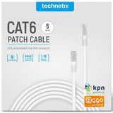 Enzo technetix patchkabel utp cat6 5m wit - 2077010 - afbeelding 1