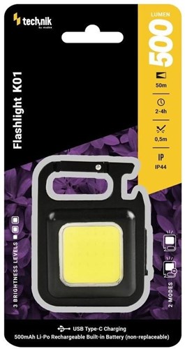 Enzo technik led werklamp oplaadbaar sleutelhanger 500 lumen - 5720010