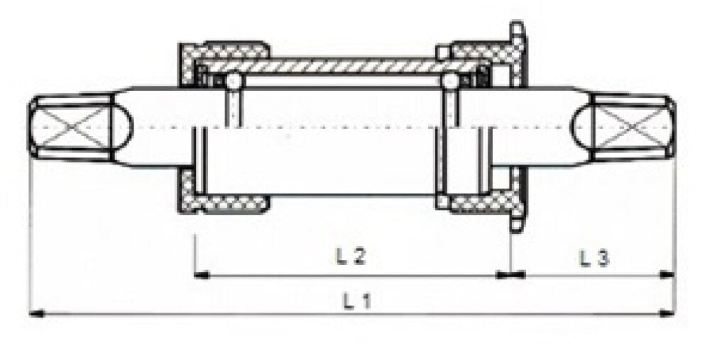 trapas E 119 mm BSA staal aluminium zilver