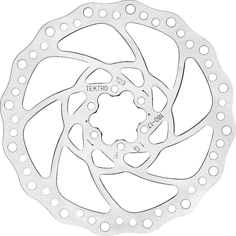 Tektro schijfrem rotor tr180-17 ø180 2.3mm, zilver