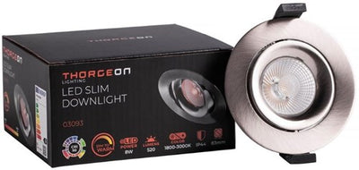 Enzo thorgeon led inbouwspot 8,2w dimtowarm 96mm rond verstelbaar geschuurd staal - led4682
