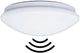 Enzo thorgeon led plafonniere 255mm wit 12w tri-white ip44 + sensor - 5017770