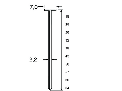 Dutack t-nagel tn22 crvs 64mm ds 1 duizend - 5220053