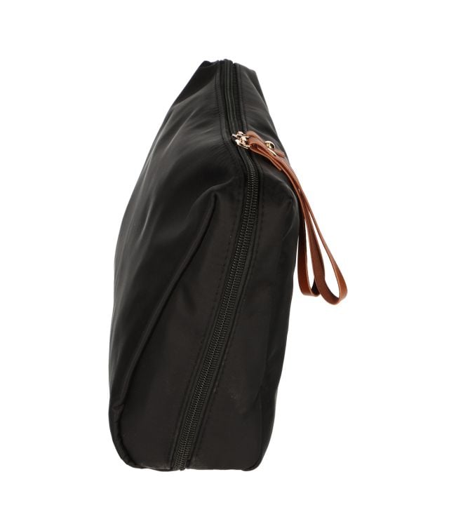 Traveller toilettas beauty bag zwart bruin 30cm x 20cm