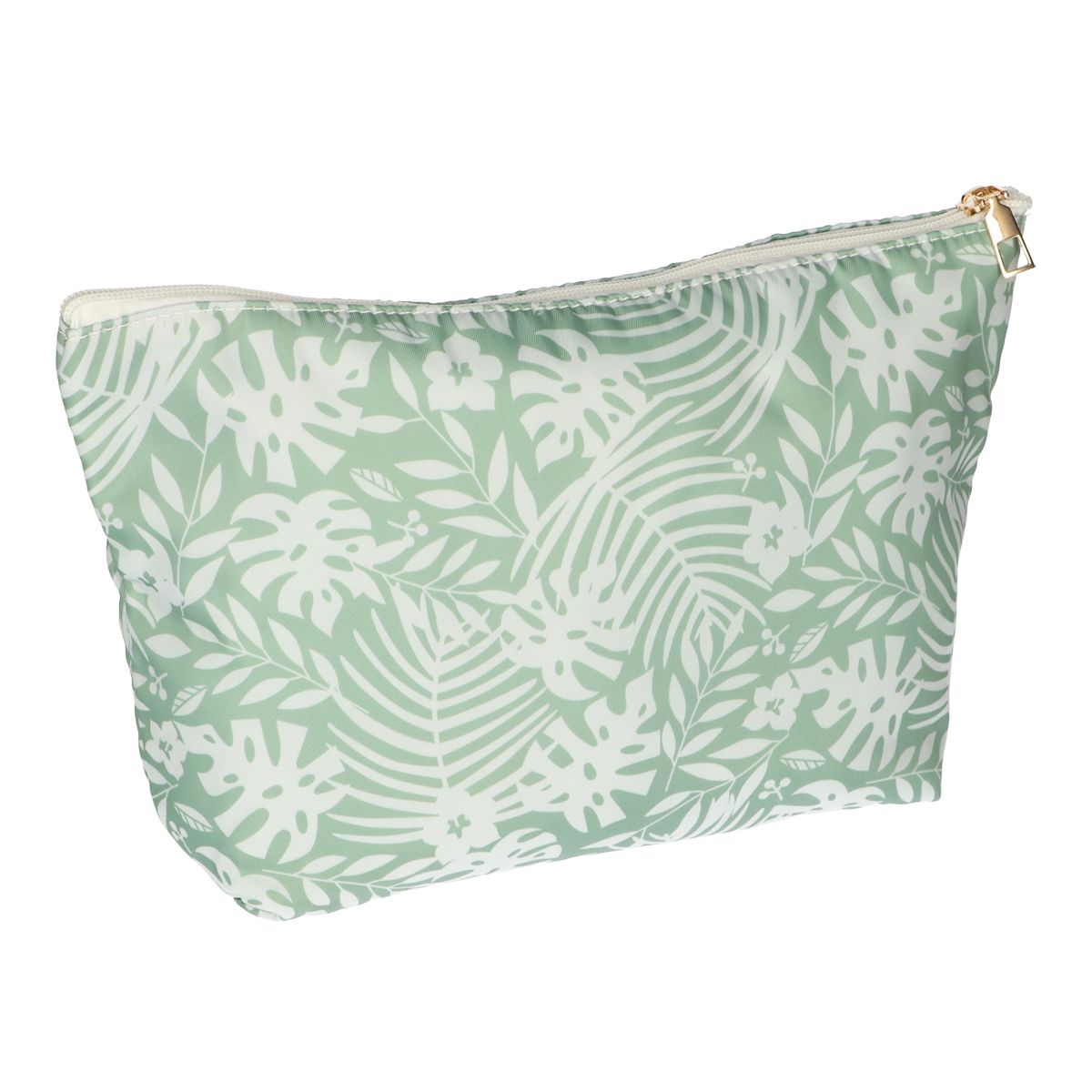Traveller toilettas palm groen wit 30cm x 19.5cm