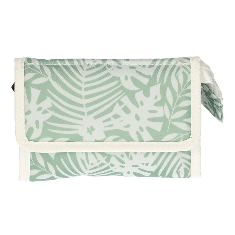 Traveller spiegeltas bladeren groen wit 16.5cm x 11cm