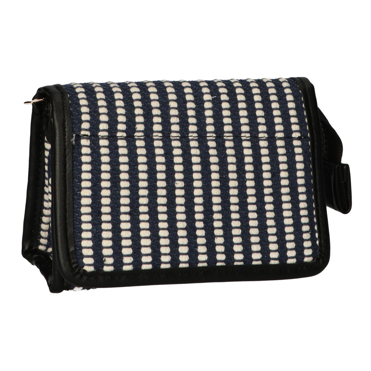 Traveller spiegeltas stripe blauw creme 16.5x11cm