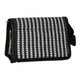 Traveller spiegeltas stripe blauw creme 16.5x11cm