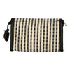 Traveller spiegeltas stripe zwart creme 16.5x11cm