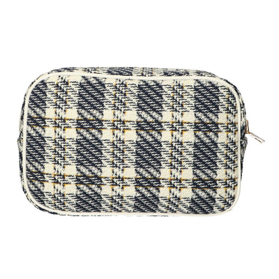 Traveller toilettas box tweed ruit 26x16cm