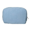 Traveller toilettas rib stof blauw 28x17cm