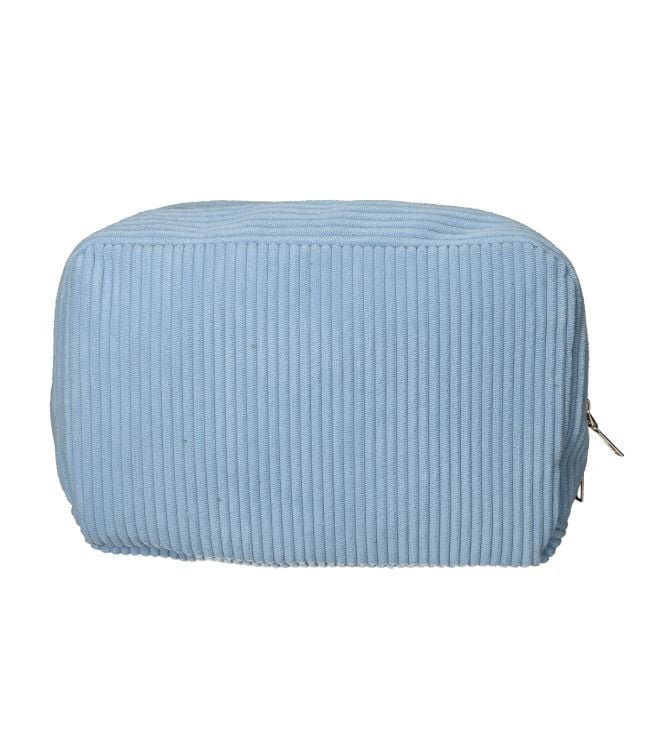 Traveller toilettas rib stof blauw 28x17cm