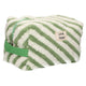 Traveller toilettas badstof stripe groen 23cm x 13cm