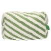 Traveller toilettas badstof stripe groen 23cm x 13cm