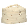 Traveller beautycase strikjes beige 24cm x 17cm