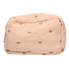 Traveller beautybag strikjes zalm 22cm x 15cm