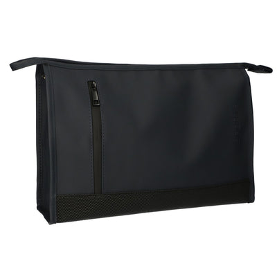 Traveller toilettas rubberen bodem donkerblauw 30cm x 19,5cm