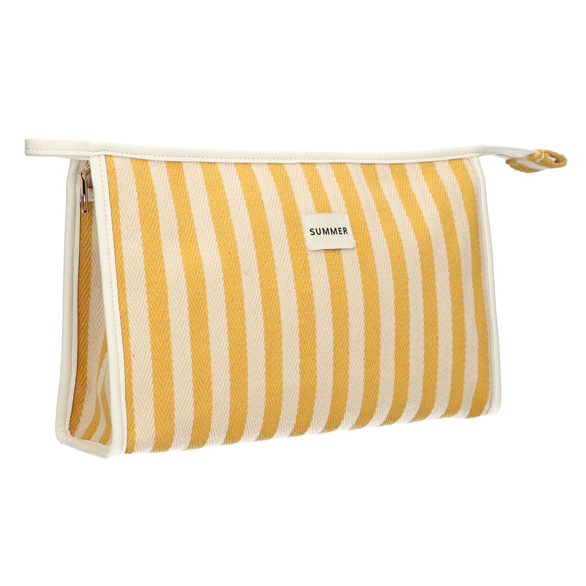 Traveller toilettas summer geel gestreept 29cm x 19,5cm