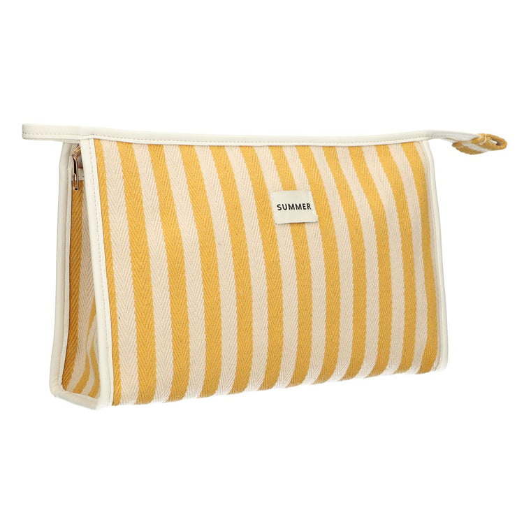 Traveller toilettas summer geel gestreept 29cm x 19,5cm