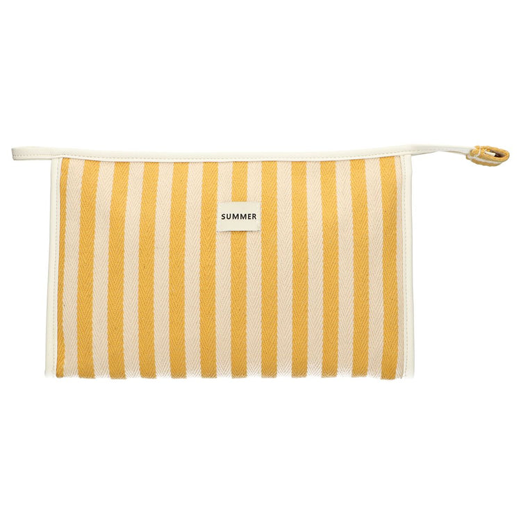 Traveller toilettas summer geel gestreept 29cm x 19,5cm