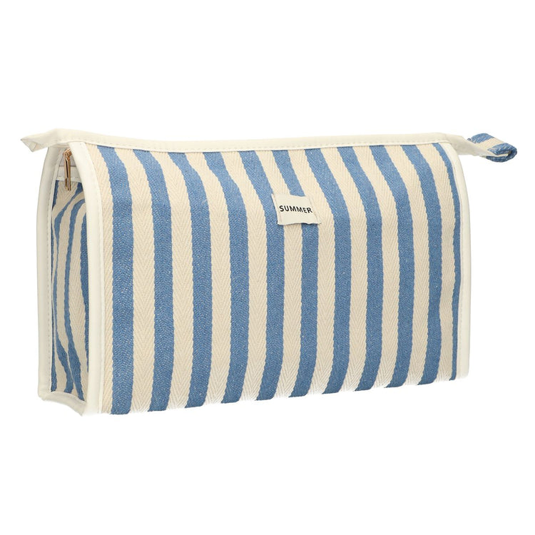 Traveller toilettas summer blauw gestreept 29cm x 19,5cm