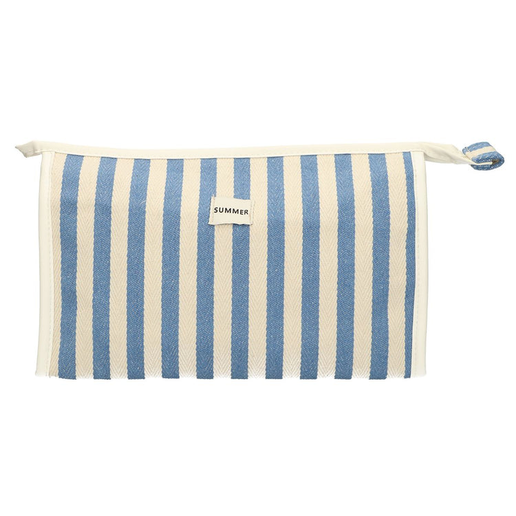 Traveller toilettas summer blauw gestreept 29cm x 19,5cm
