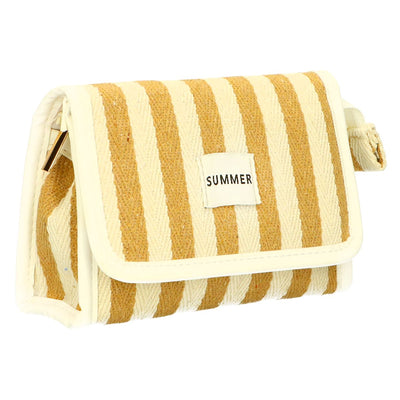 Traveller spiegeltas summer geel gestreept 17cm x 11cm