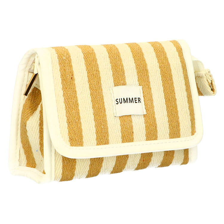 Traveller spiegeltas summer geel gestreept 17cm x 11cm