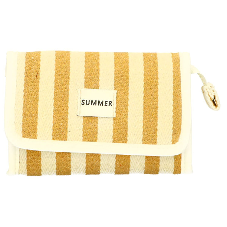 Traveller spiegeltas summer geel gestreept 17cm x 11cm