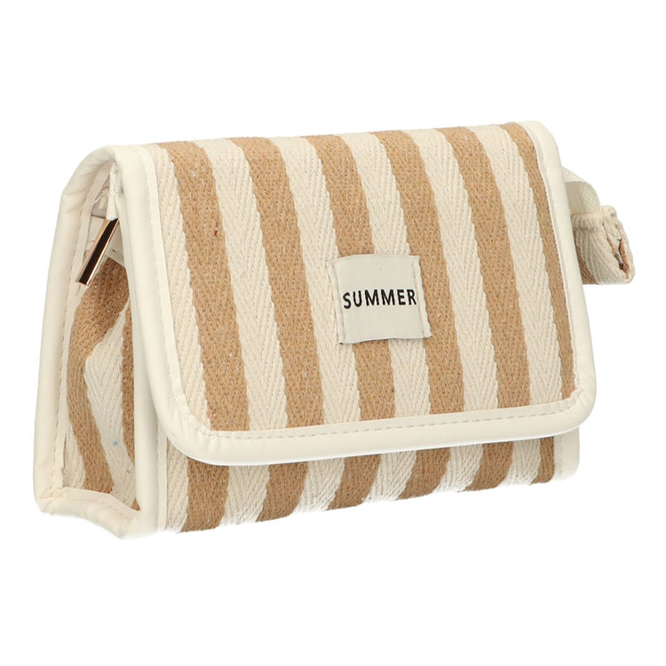 Traveller spiegeltas summer khaki gestreept 17cm x 11cm