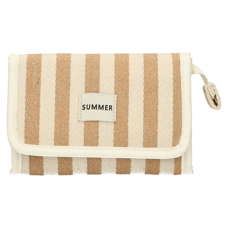 Traveller spiegeltas summer khaki gestreept 17cm x 11cm