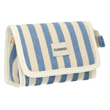 Traveller spiegeltas summer blauw gestreept 17cm x 11cm - afbeelding 1