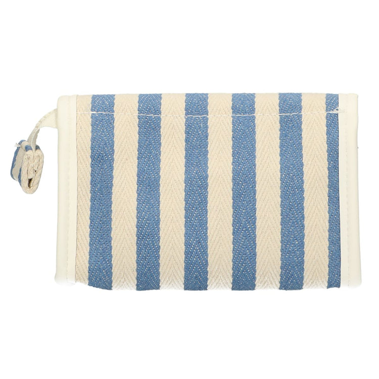 Traveller spiegeltas summer blauw gestreept 17cm x 11cm