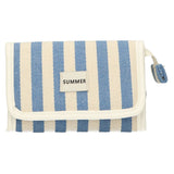 Traveller spiegeltas summer blauw gestreept 17cm x 11cm - afbeelding 3