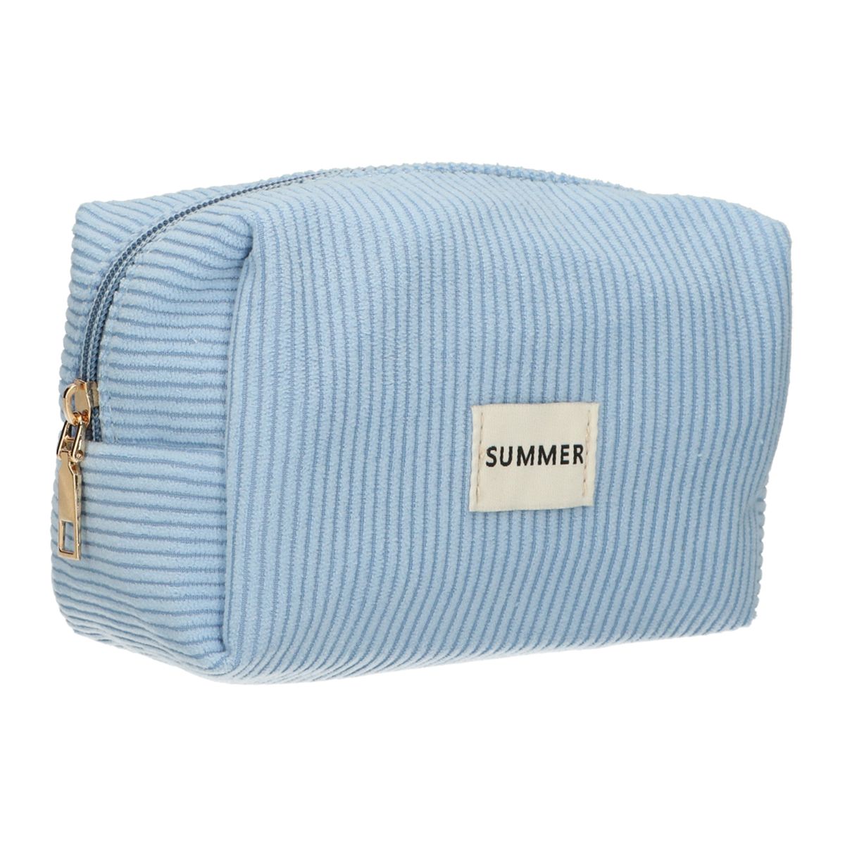 Traveller beautybag rib waterdicht blauw 20cm x 11,5cm