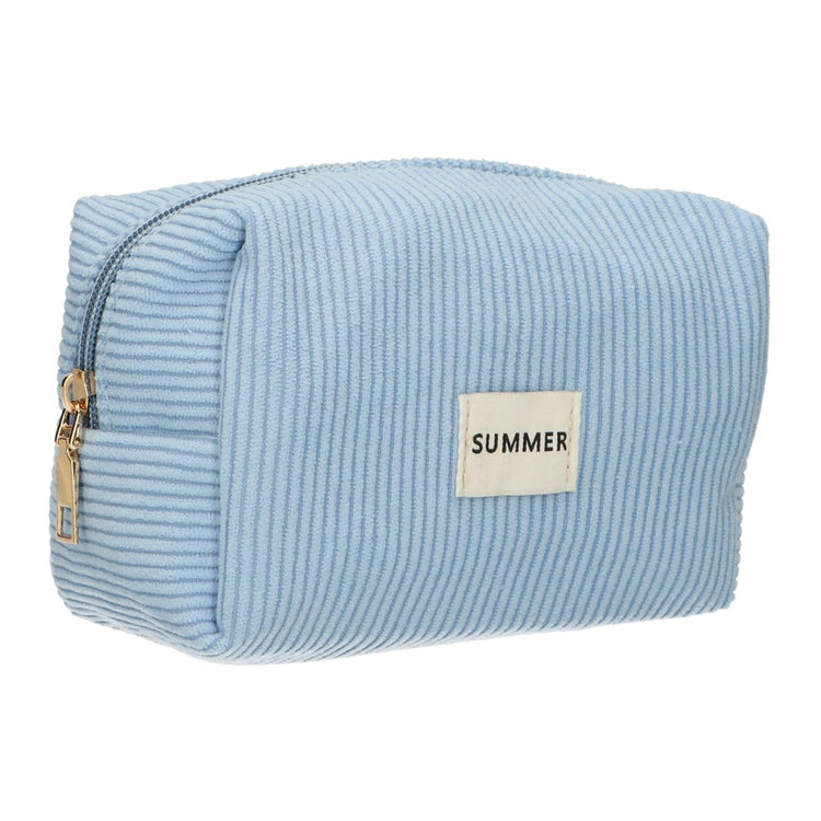 Traveller beautybag rib waterdicht blauw 20cm x 11,5cm