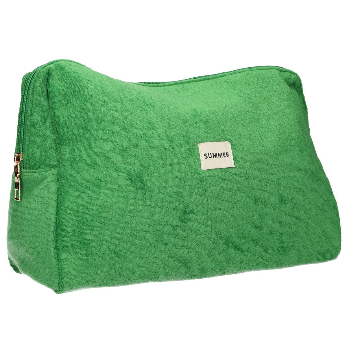 Traveller toilettas badstof groen 28cm x 20cm