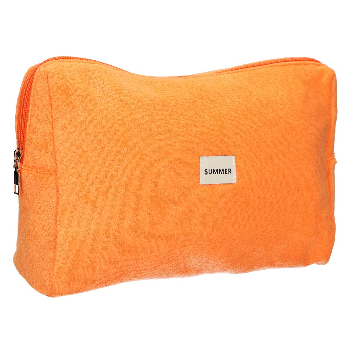 Traveller toilettas badstof oranje 28cm x 20cm