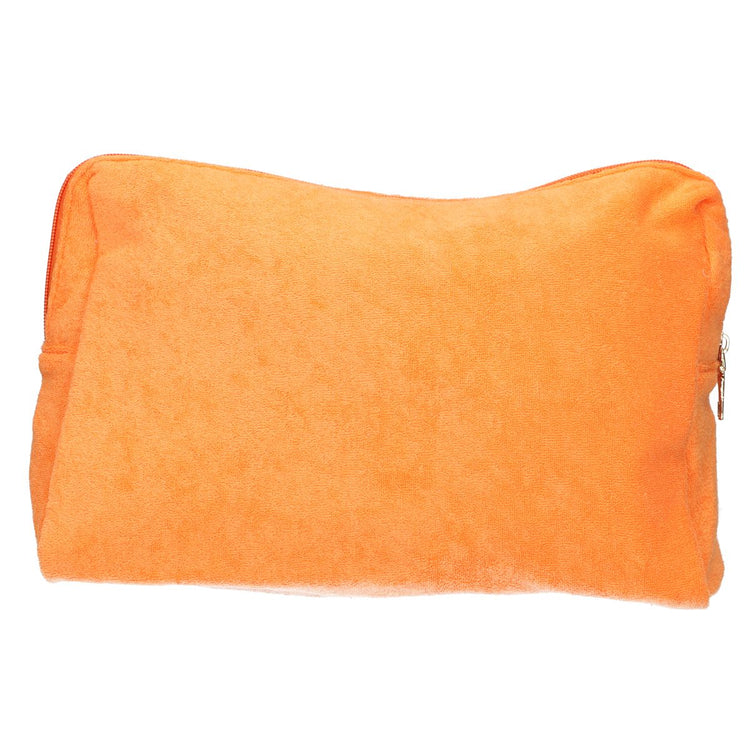 Traveller toilettas badstof oranje 28cm x 20cm