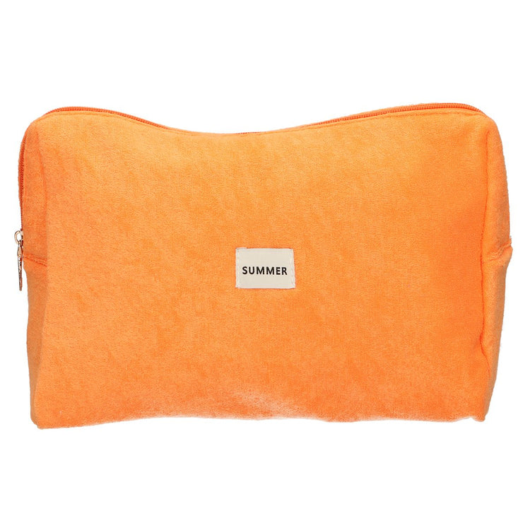 Traveller toilettas badstof oranje 28cm x 20cm