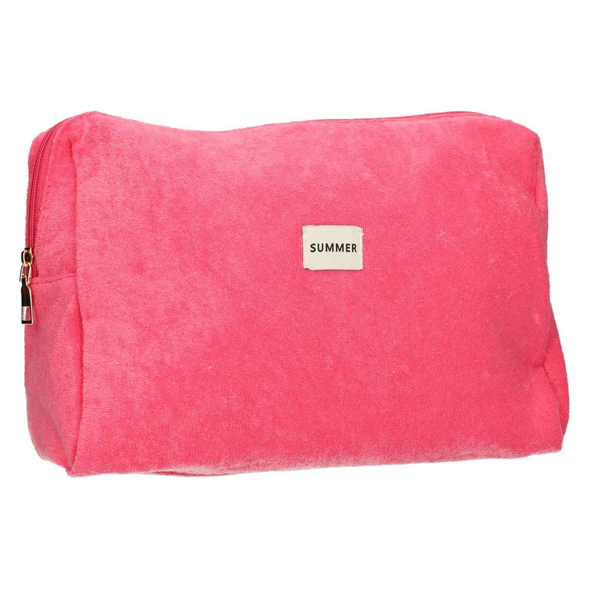 Traveller toilettas badstof roze 28cm x 20cm