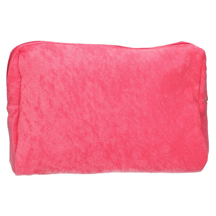 Traveller toilettas badstof roze 28cm x 20cm