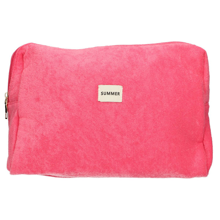 Traveller toilettas badstof roze 28cm x 20cm
