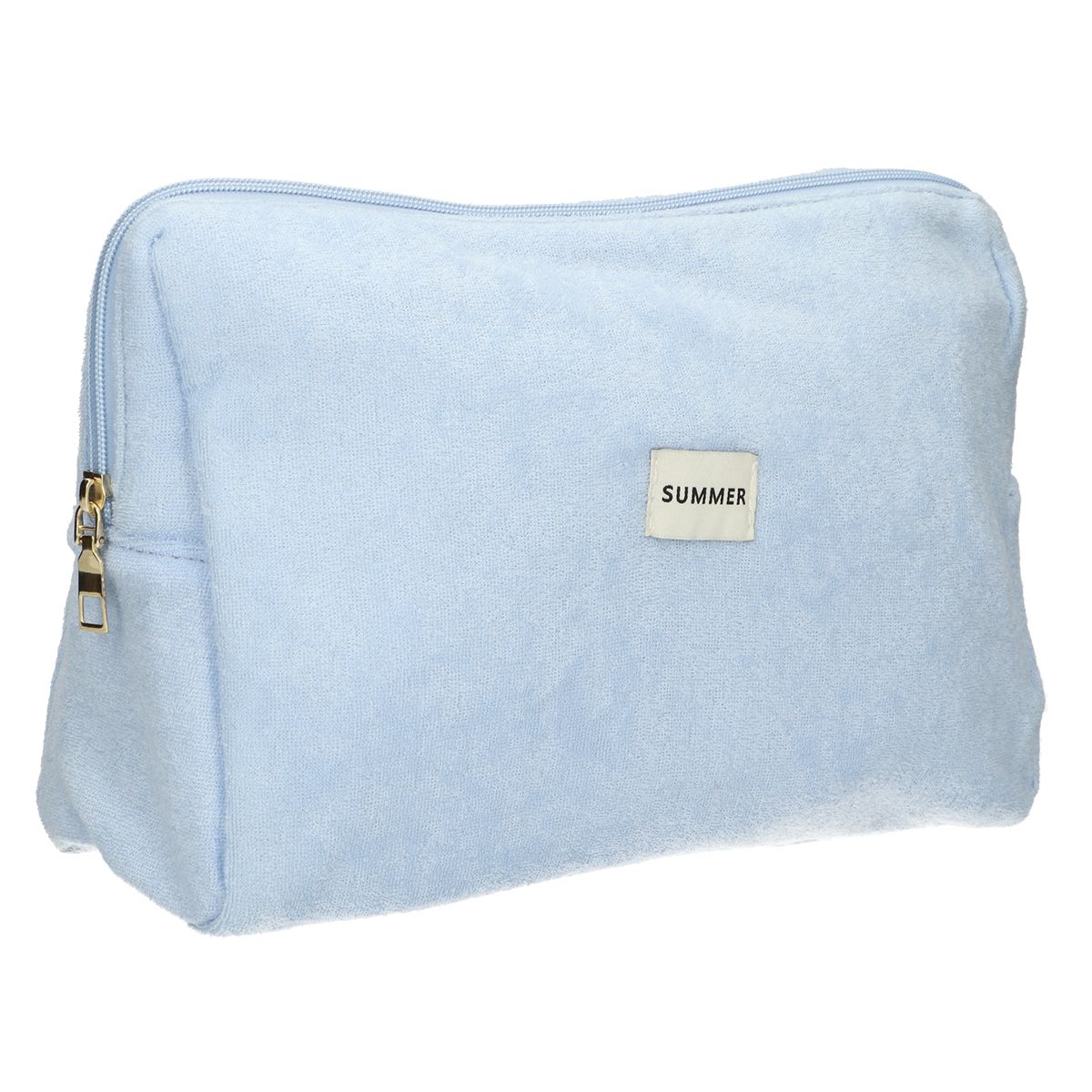 Traveller toilettas badstof blauw 28cm x 20cm