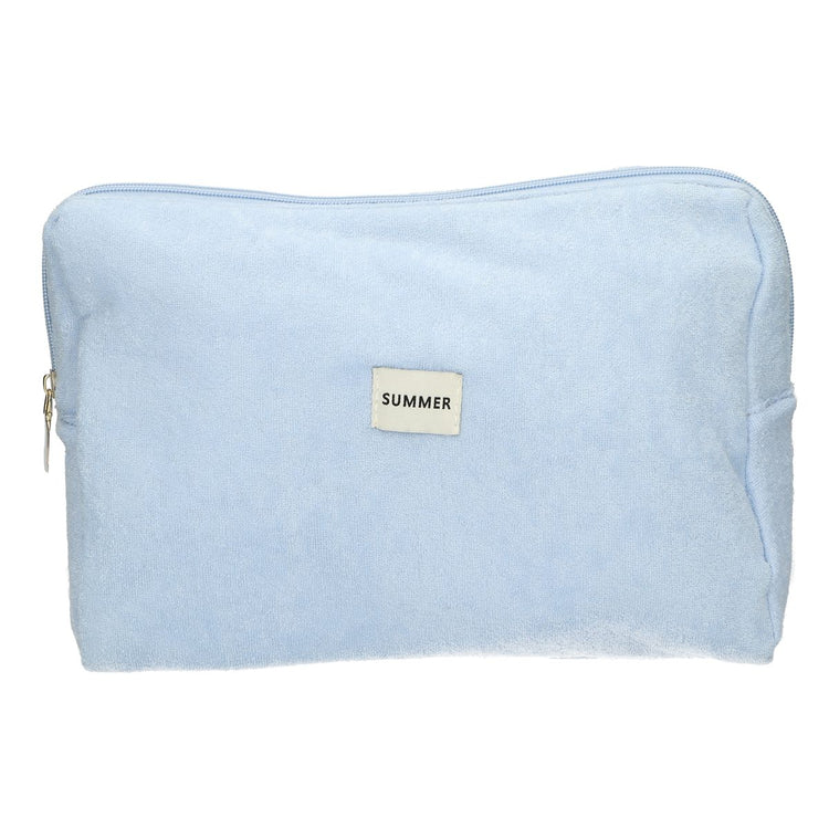 Traveller toilettas badstof blauw 28cm x 20cm